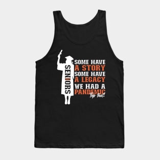 Pandemic Graduation | White And Burnt Sienna Text Funny Graduation Tank Top